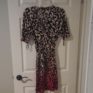 Apt. 9 Black and Red Abstract Midi Dress